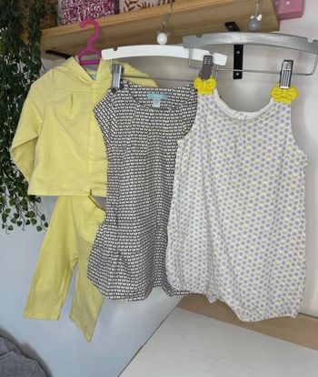 Lot 18mois jaune et gris obaibi