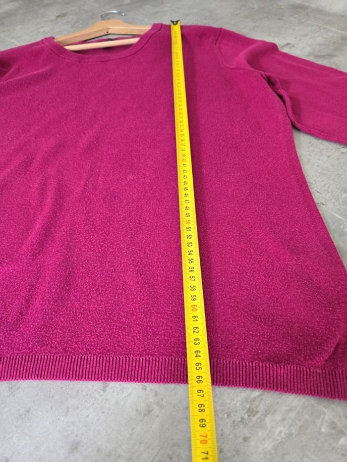 pull tommy hilfiger col rond femme xxl rose framboise oversize chic - photo numéro 7