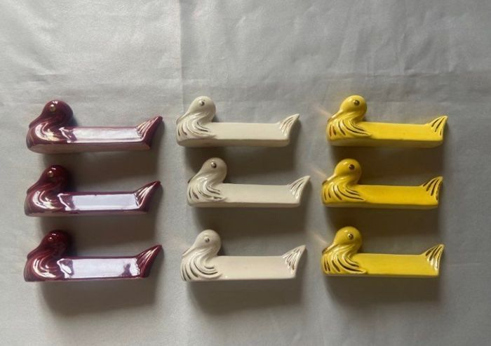 Lot de 9 reposes couteaux canards multicolores Vallauris - photo numéro 6