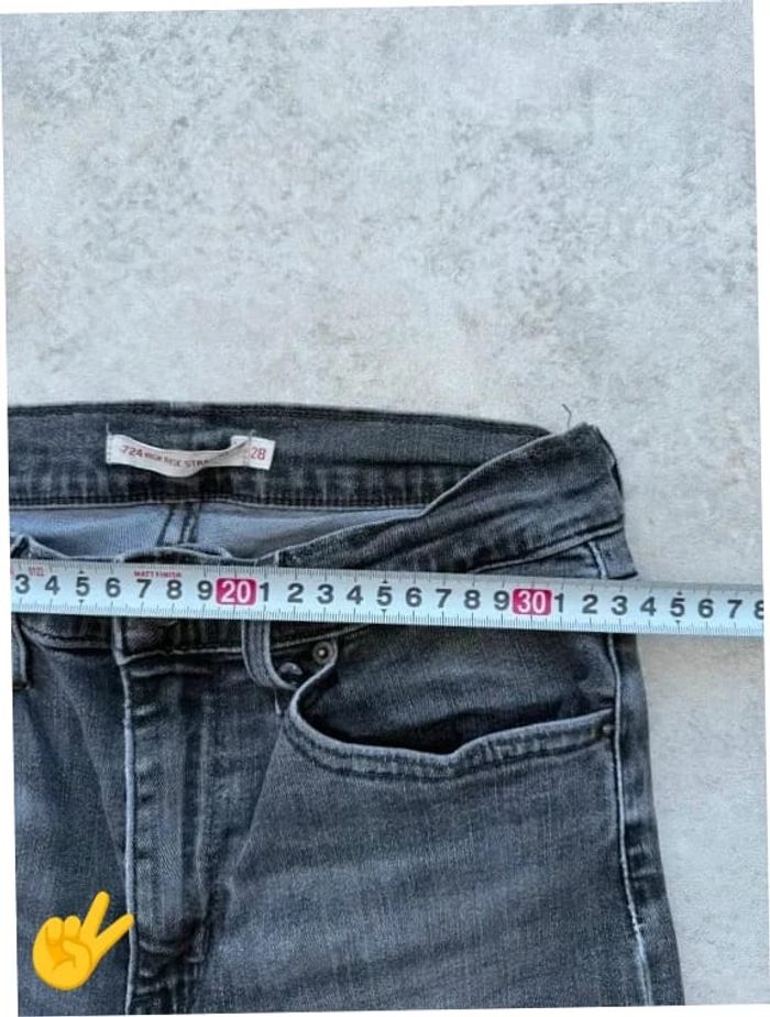 Jeans Levi's 724 W24 FR34 coupe skinny noir Femme Women pan593b - photo numéro 4