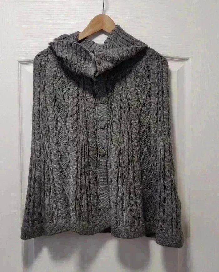 Poncho gris à col roulé H&M M