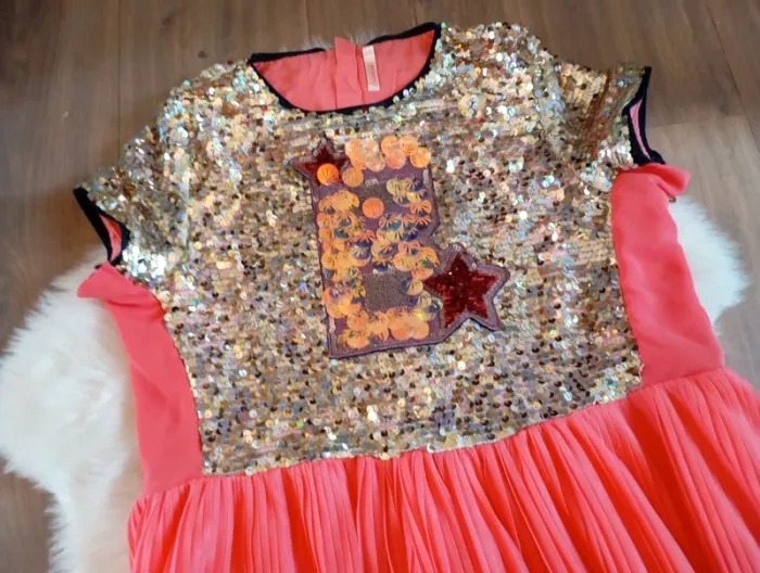 Billieblush 💖 magnifique robe longue tulle et sequin taille 12 ans - photo numéro 3