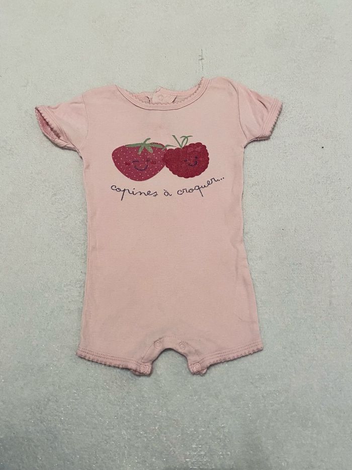 Barboteuse Kitchoun 9 mois – Rose fruits “copines à croquer” 🍓Très bon état