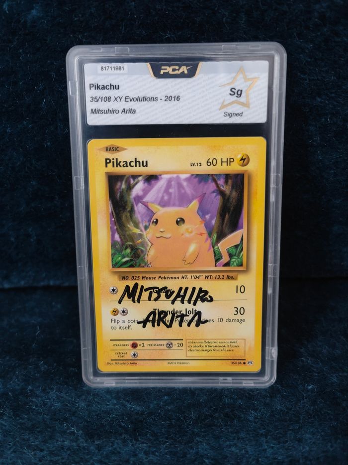 Pikachu 35/108 XY Évolutions - 2016 Mitsuhiro Arita Signed PCA - photo numéro 2