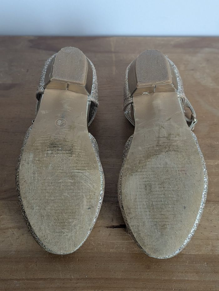 Chaussure à talon pailletée  doré fille taille 28 - photo numéro 4