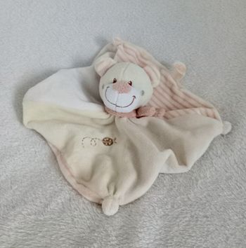 Doudou ours beige coccinelle Nicotoy 