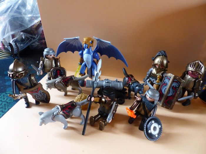 Lot playmobils chevaliers du dragon bleu