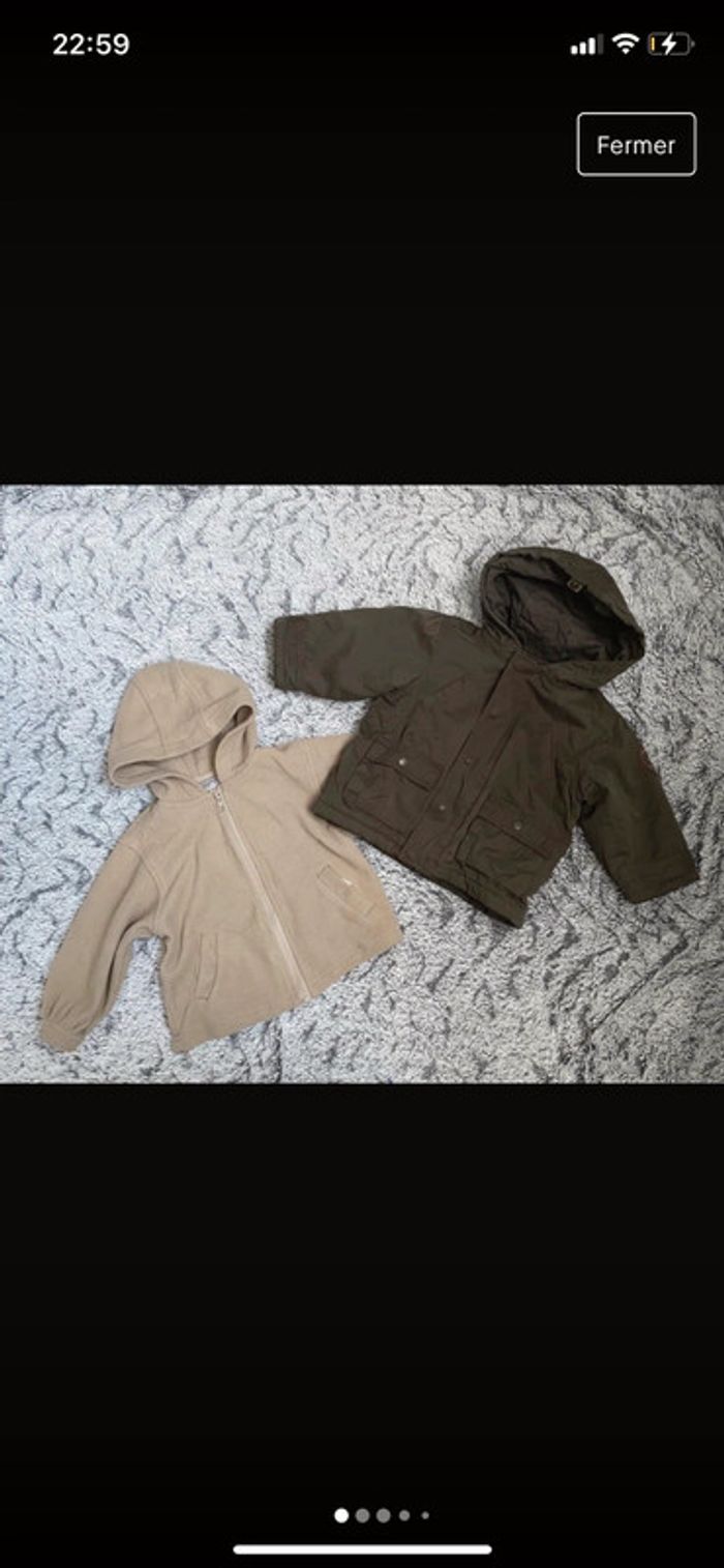 Manteau marron 3 en 1 doublé Cyrillus - 12 mois - photo numéro 2
