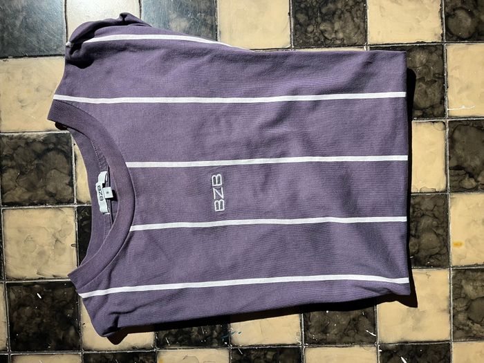 T-shirt rayé violet BZB homme S