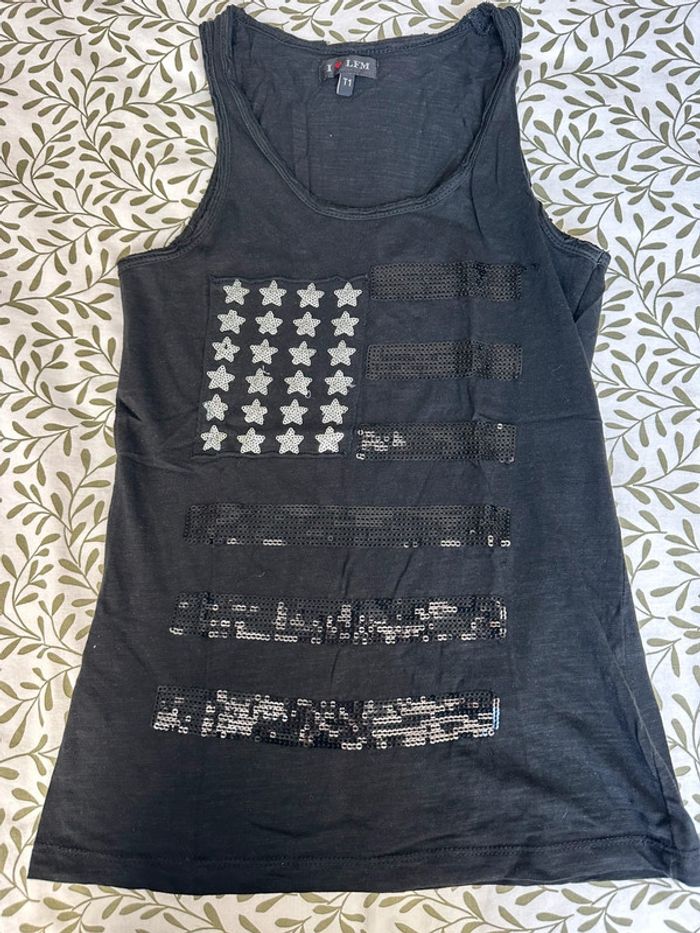 Débardeur noir à sequins