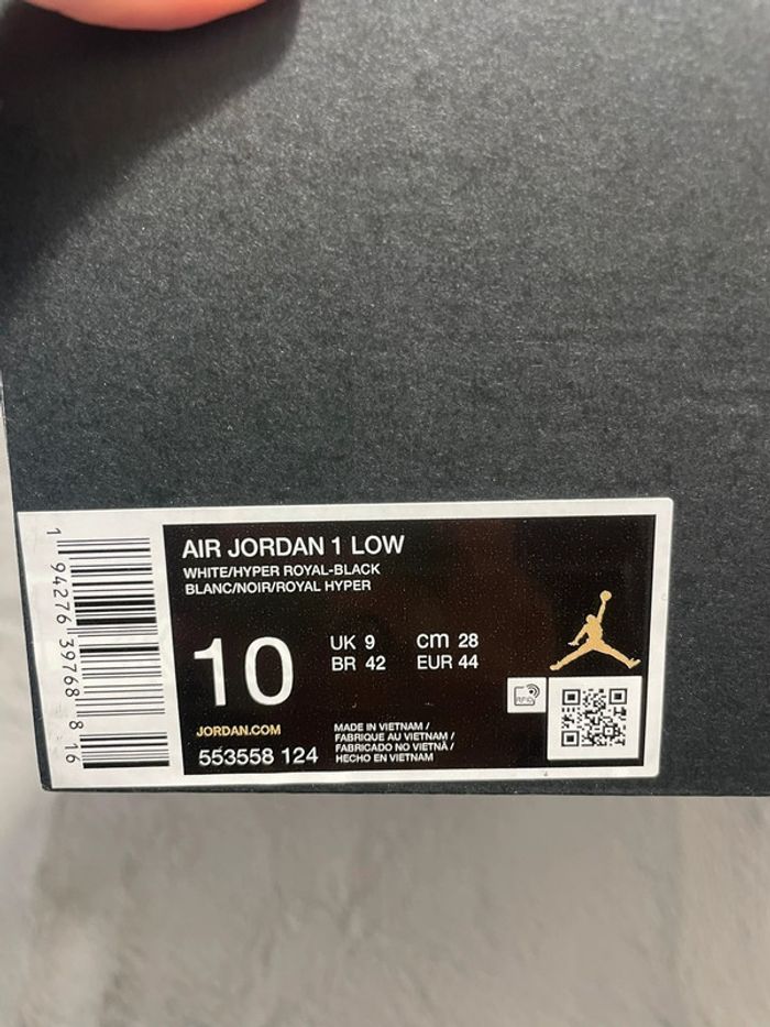 Basket Nike Air Jordan 1 low bleu - Taille 44 - photo numéro 9