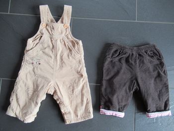 Salopette fille Sergent Major 6 mois et Pantalon Obaïbi