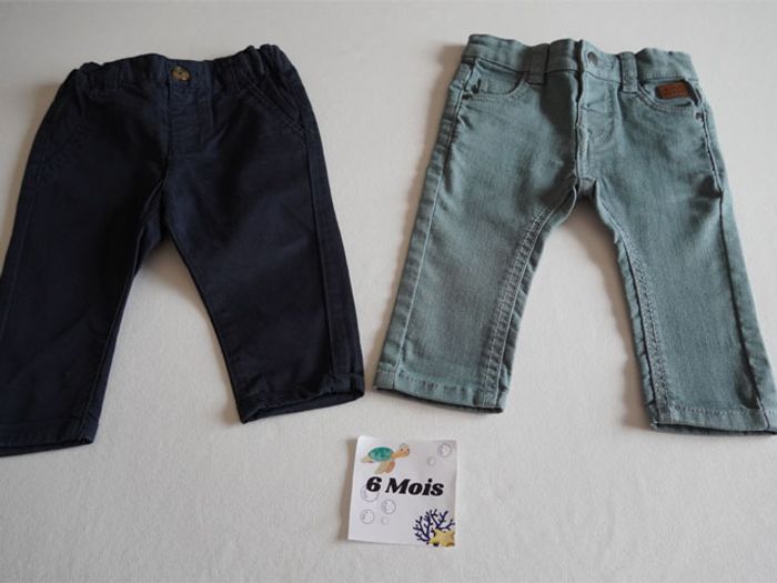 Lot 6 mois : 7 Pantalons + 1 Haut - photo numéro 2