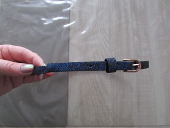 Ceinture fine fille bleu pailleté