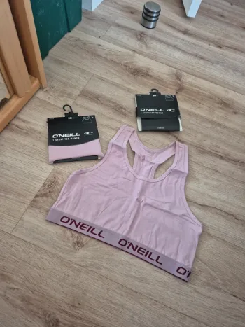 lot de 2 brassiere de sport o'neill rose pale neuve