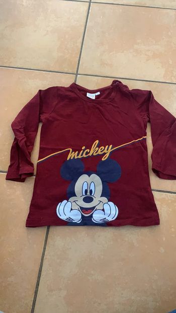 T-shirt manches longues mickey 3 ans