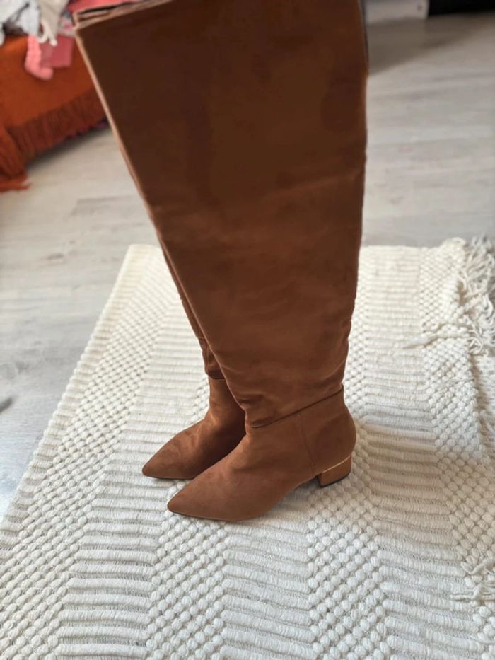 Cuissardes femme en daim marron taille 38 - photo numéro 7