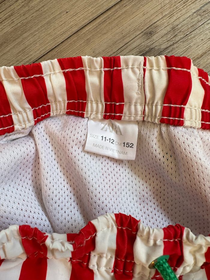 Short de bain rayé rouge et blanc 11/12 ans Zara - photo numéro 6