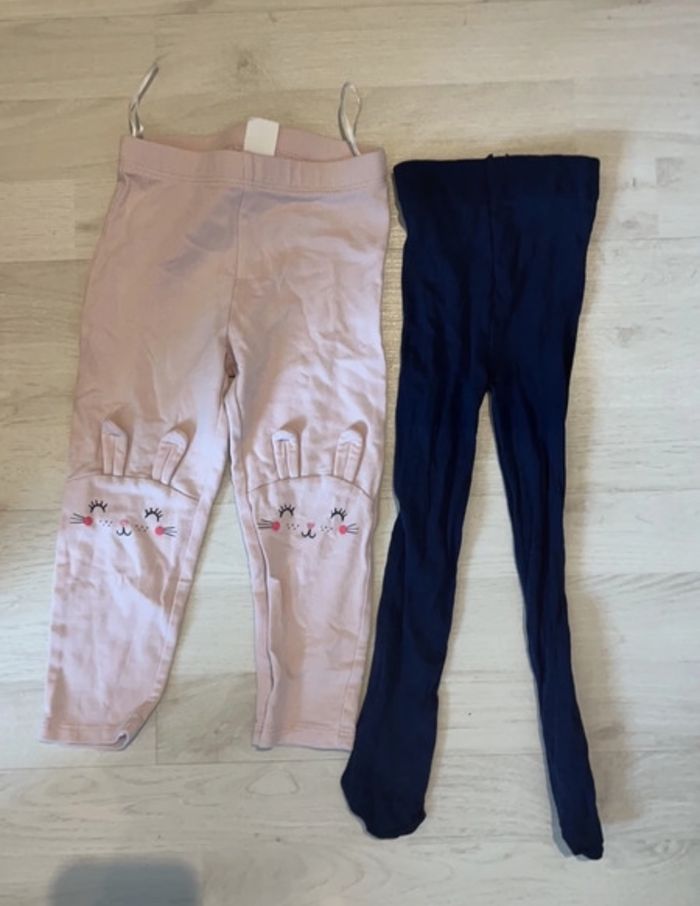 Lot legging (1,5-2ans) et collant (taille 18/20)