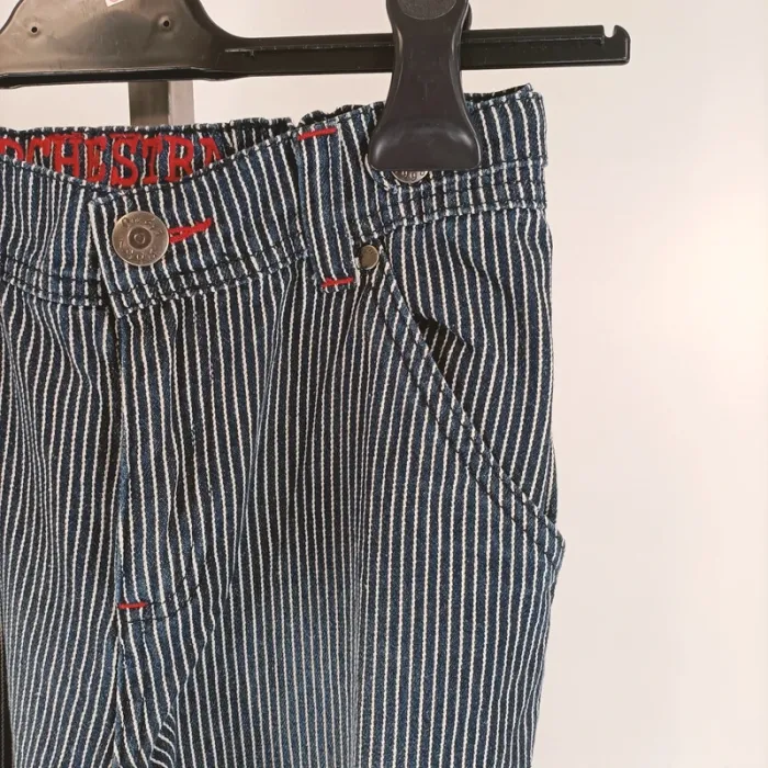 Pantalon orchestra 14 ans rayures verticales bleu marine et blanc A143 - photo numéro 5