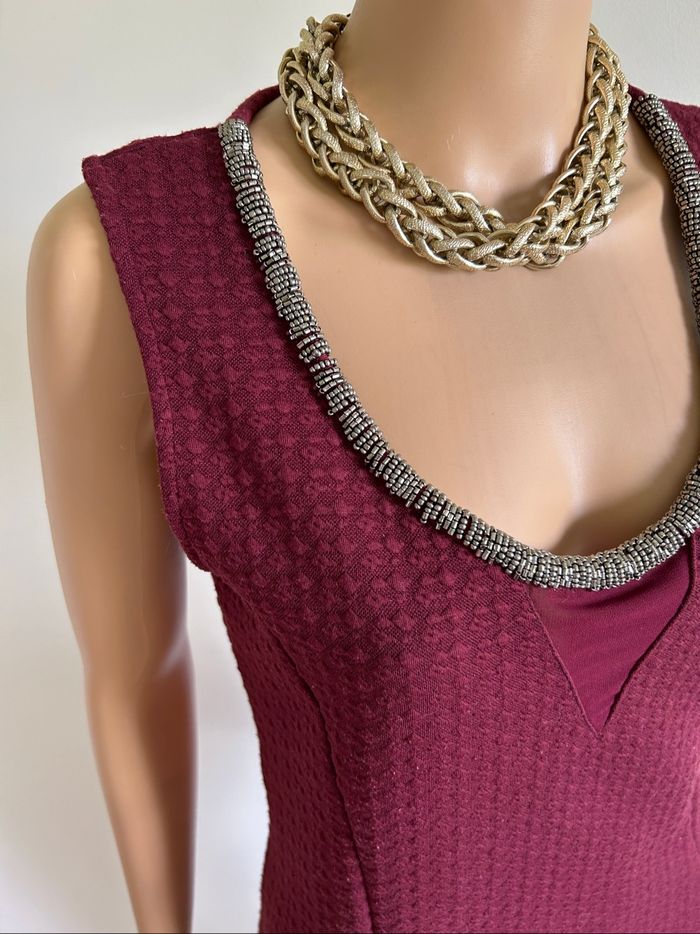 Robe bordeaux sans manches Vila Joy taille L TBE - photo numéro 4