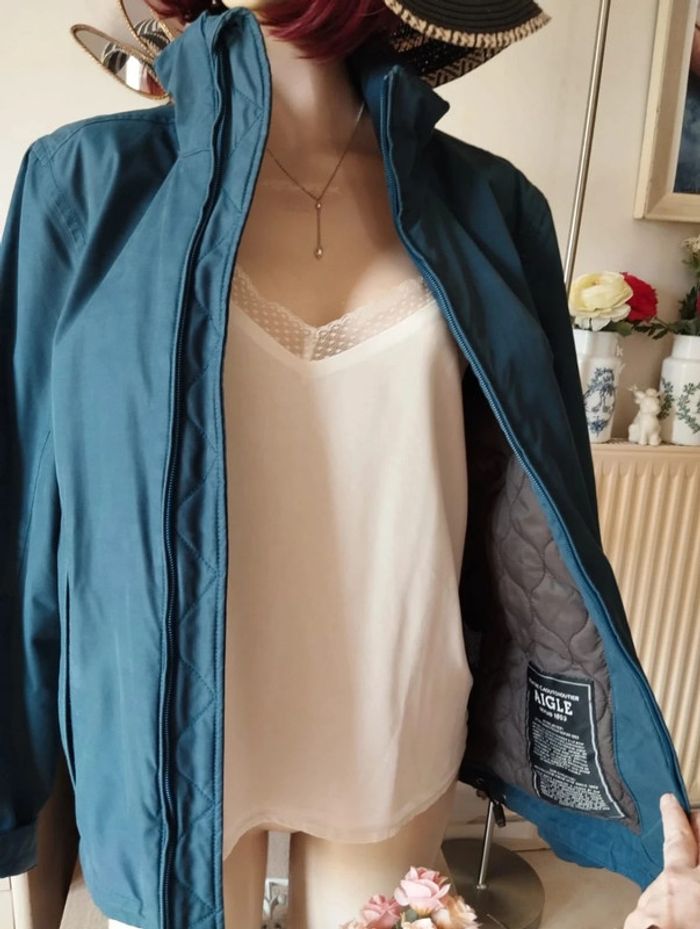 🌿Blouson Bleu Pétrole Unisexe Collection Vintage Aigle Taille 38/40🌿 - photo numéro 10