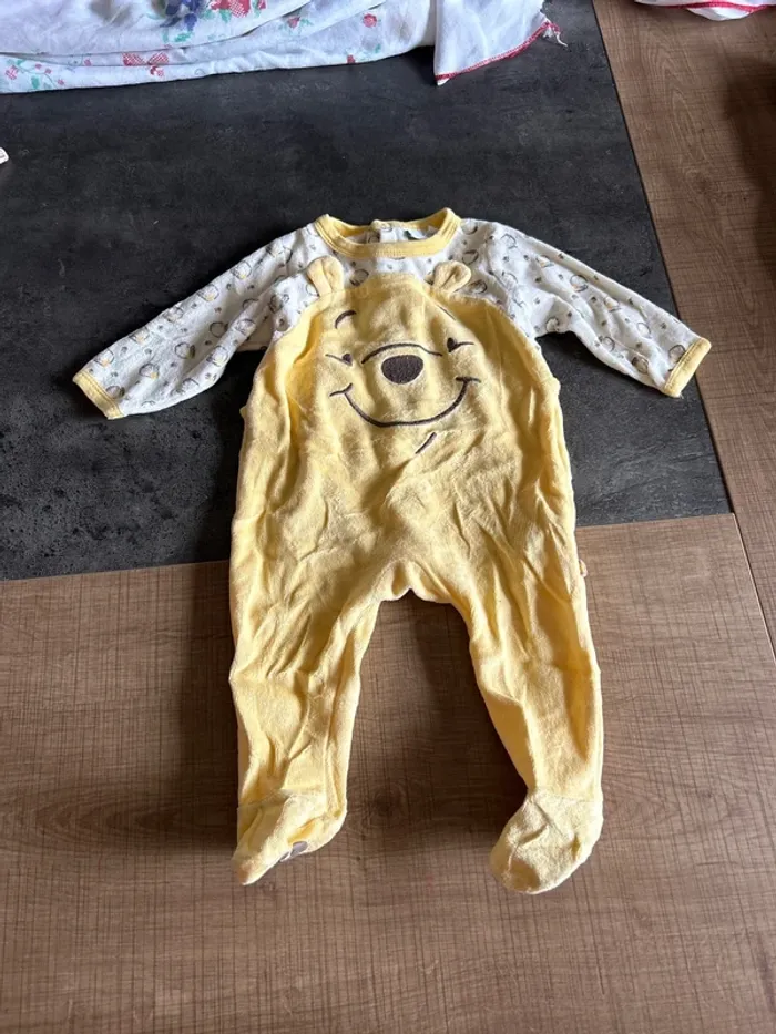 Pyjama 1 pièce bébé Winnie l’ourson, Disney, jaune, 6 mois