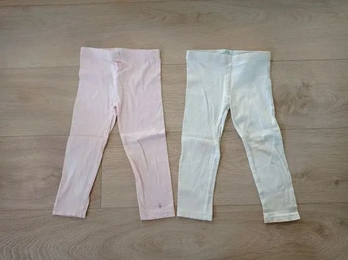 Lot de 2 leggings rose et blanc Obaïbi 3 ans - photo numéro 3