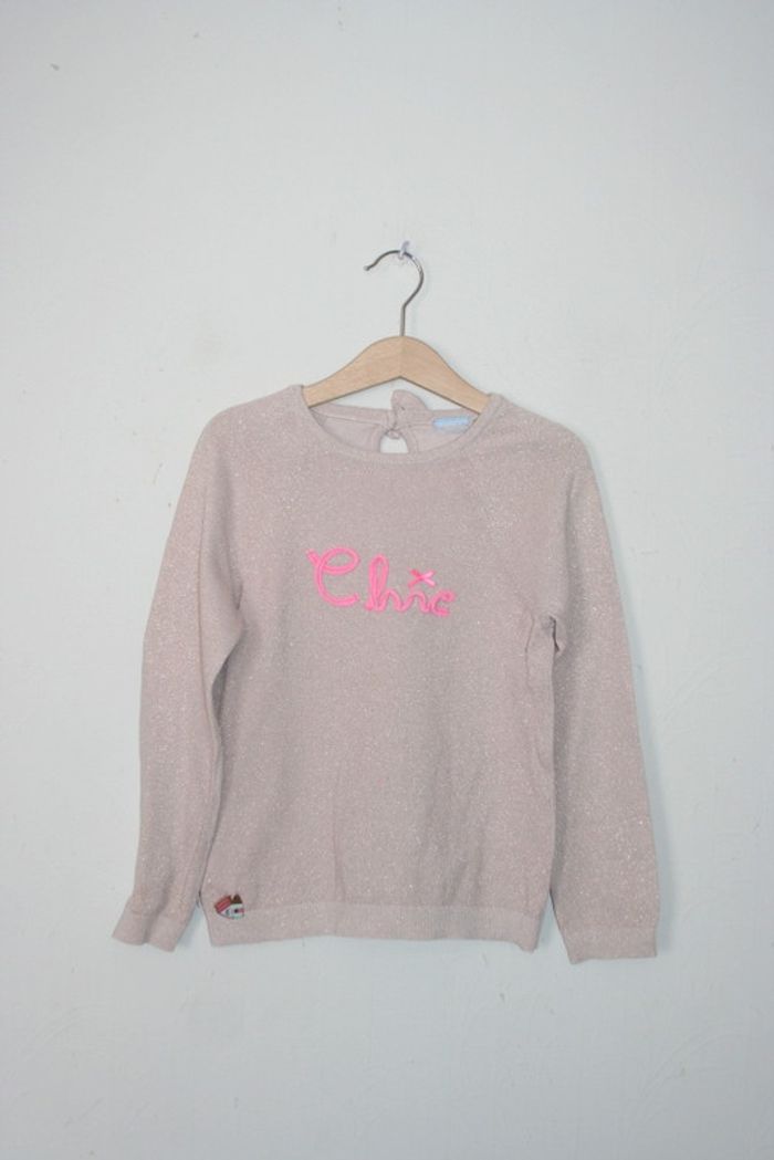 Pull léger rose pailleté 6 ans