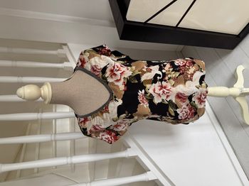 Blouse manches courtes Promod noir et motifs japonisants