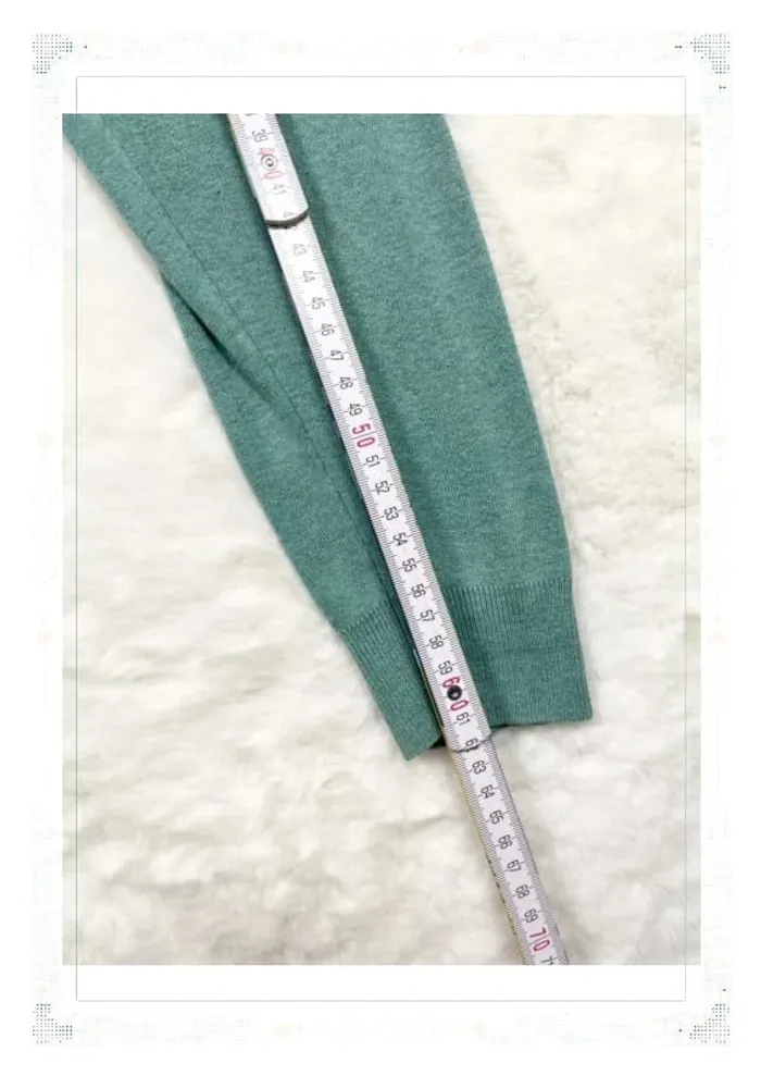 Ralph Lauren pull homme coton Pima vert d’eau col V taille M - photo numéro 11