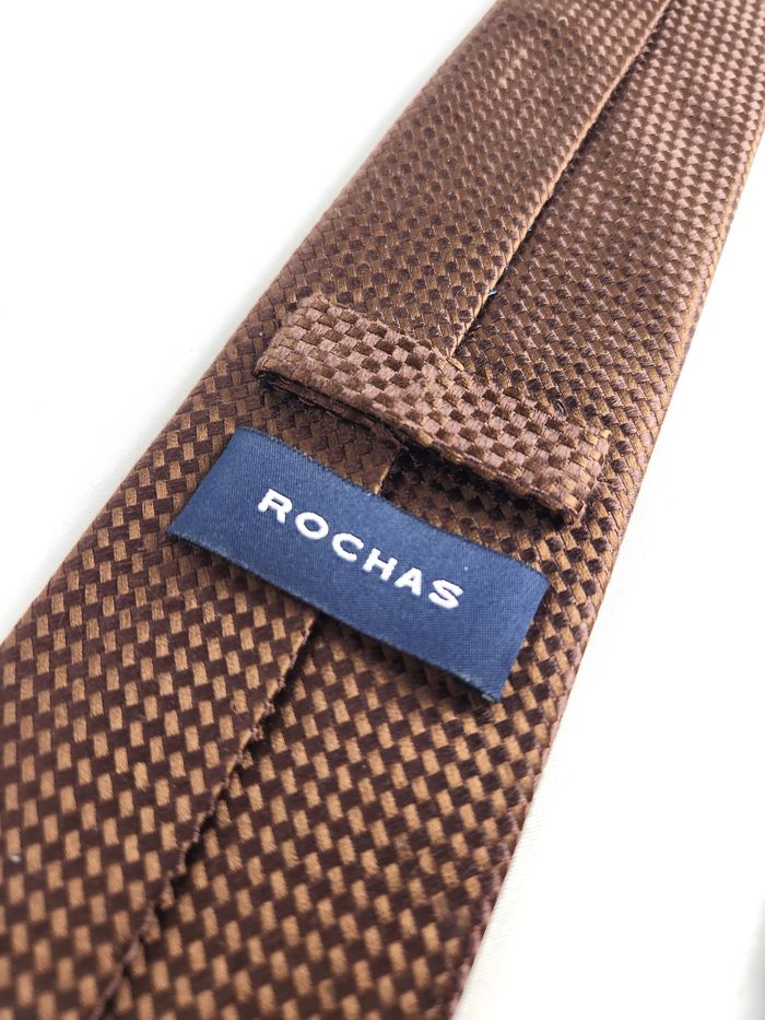 Cravate Rochas, couleur marron - photo numéro 5