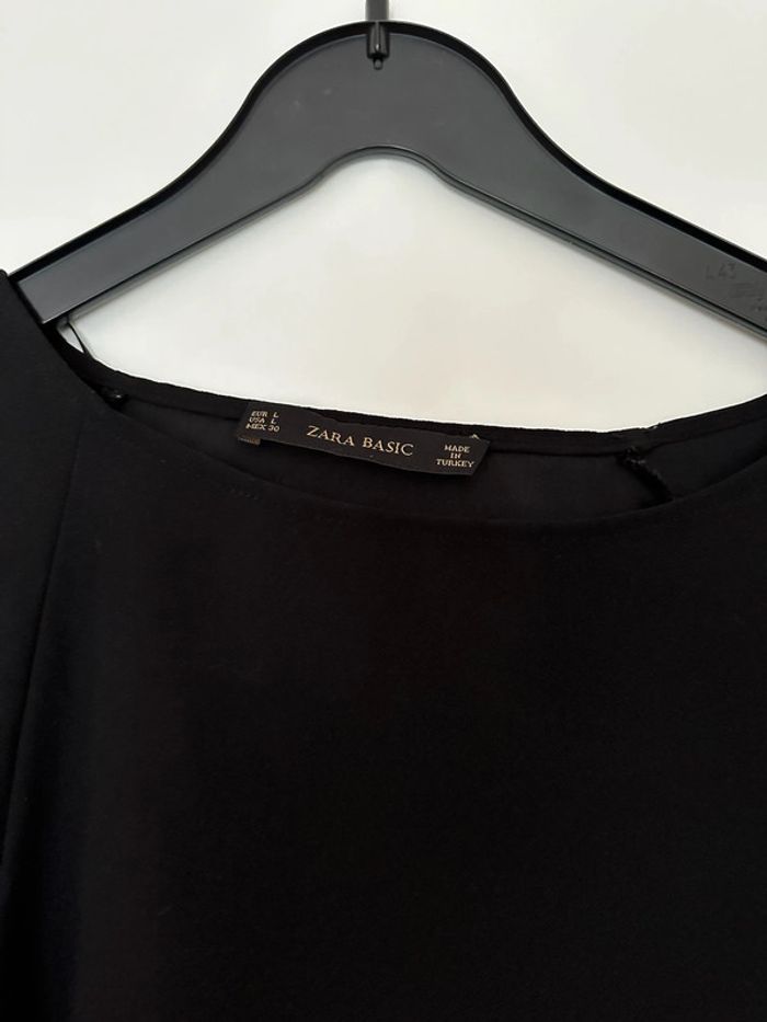 Blouse noir manches courtes Zara Taille L - photo numéro 2