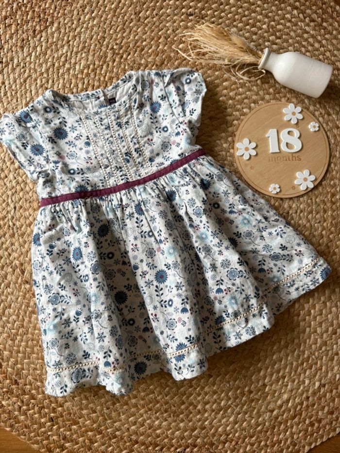 Robe sergent major fleuris - taille 18 mois