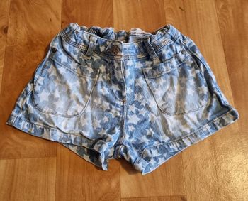 short en jean fille bleu avec étoile blanche taille 7/8 ans tex