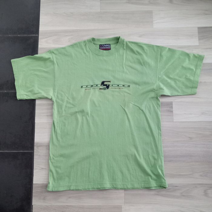 T-shirt homme vert imprimé vintage Street Land taille L