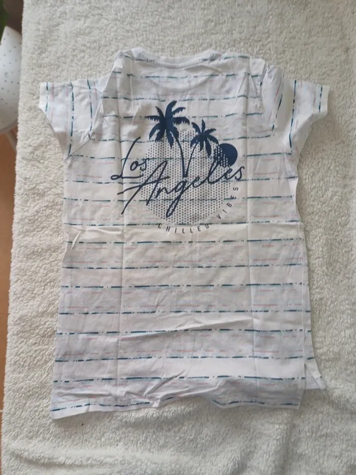 Tee shirt blanc motifs palmiers - photo numéro 3