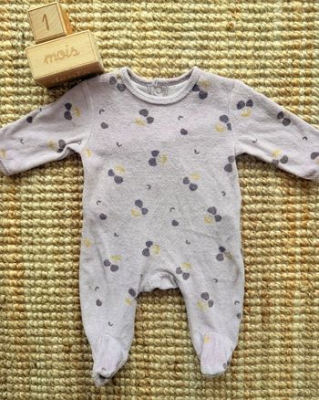 Pyjama velours Kiabi 1mois / 54cm