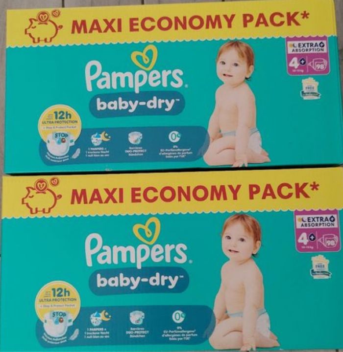 2 cartons Pampers baby dry taille 4+