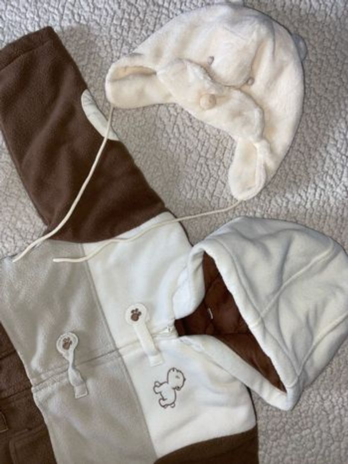 Lot manteau chaud hiver + bonnet ourson 24 mois - photo numéro 5