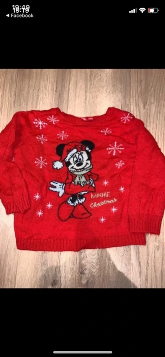 Pull de Noël Minnie taille 18 mois