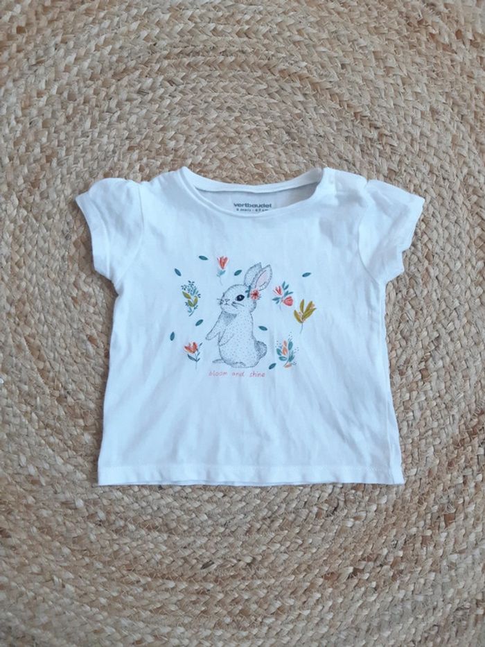Tee shirt lapin Vertbaudet 6 mois