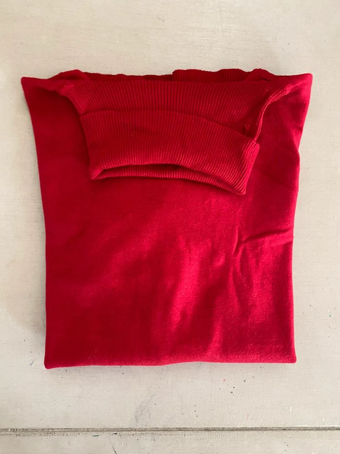 Pull col roulé Cintre à Cintre en maille rouge vif taille 7 L ou XL - photo numéro 16