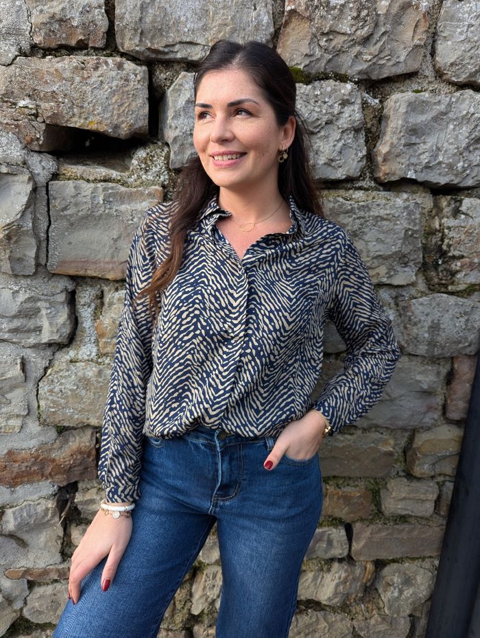 Chemise marine/taupe Zèbre
Taille S/M - photo numéro 3