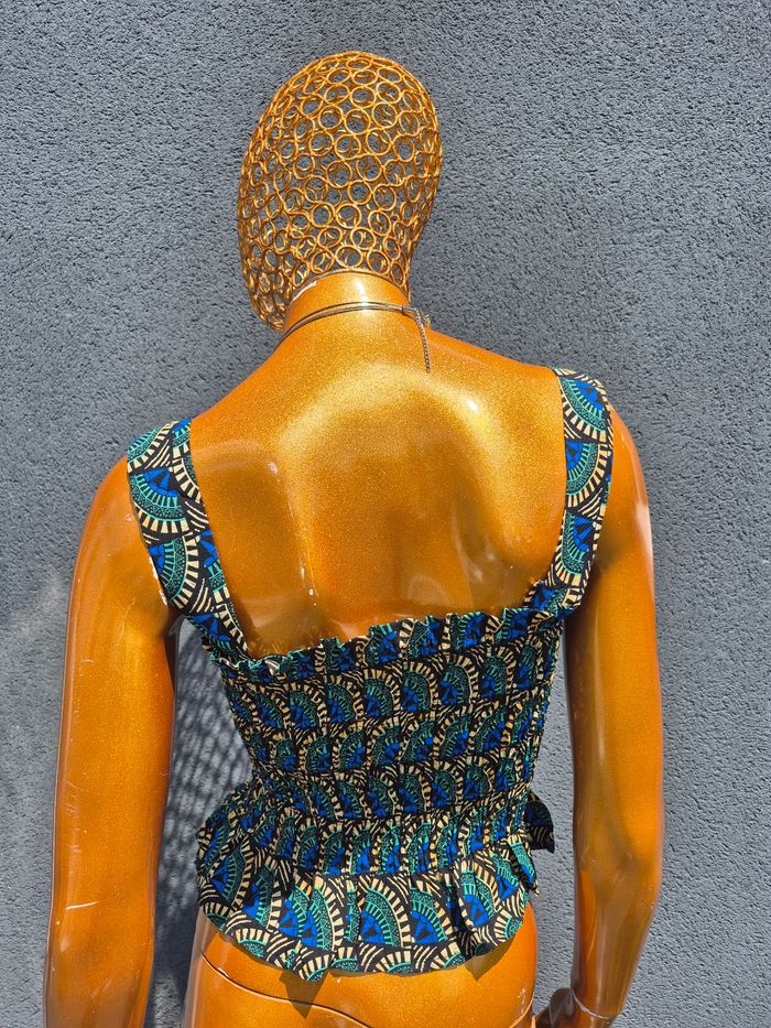 Top Femme Plissé Bleu Marine Taille XL/42 - photo numéro 2