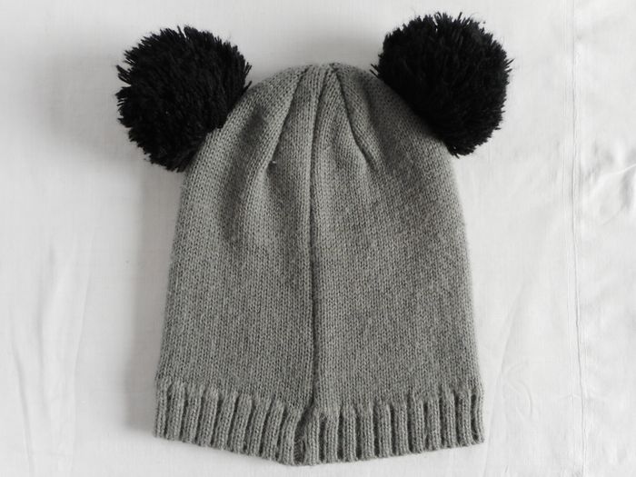 Bonnet Panda gris et noir - Enfant - photo numéro 2