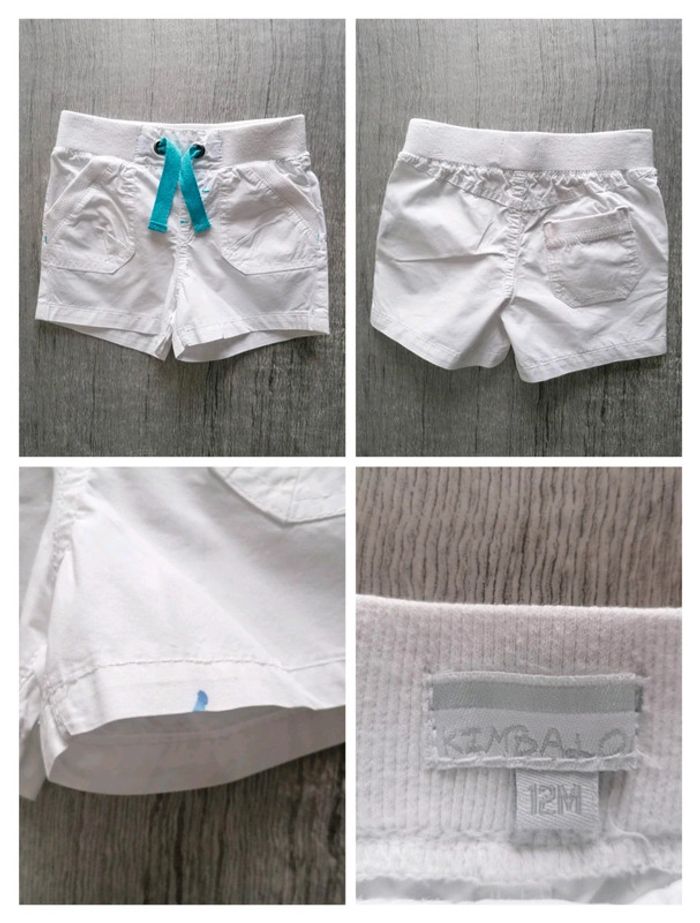 Lot de 2 shorts blancs Kimbaloo 12 mois - photo numéro 3