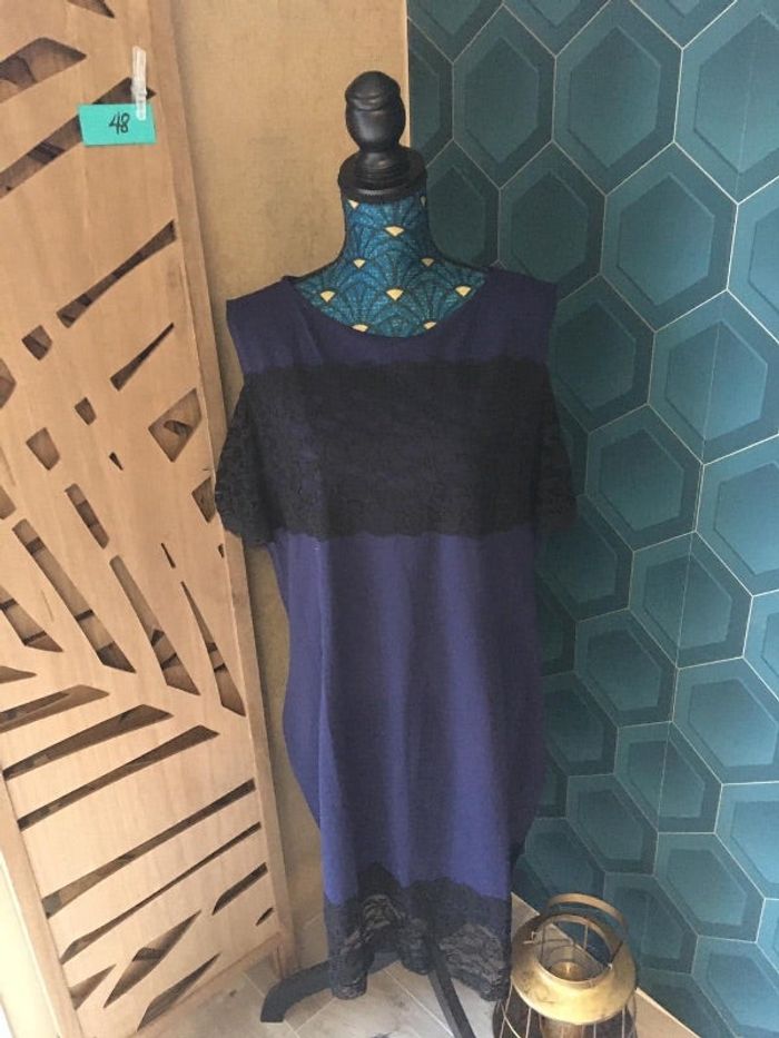 Robe soirée habillée cérémonie avec dentelle femme 48