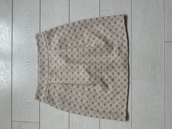 Jupe Naf Naf crème et motifs bleu