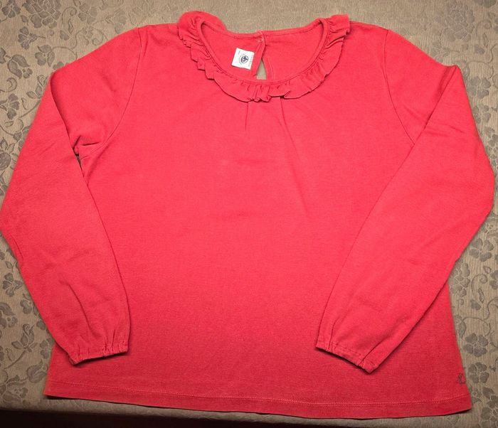 Top Tee-shirt col à volants Petit Bateau 12 ans